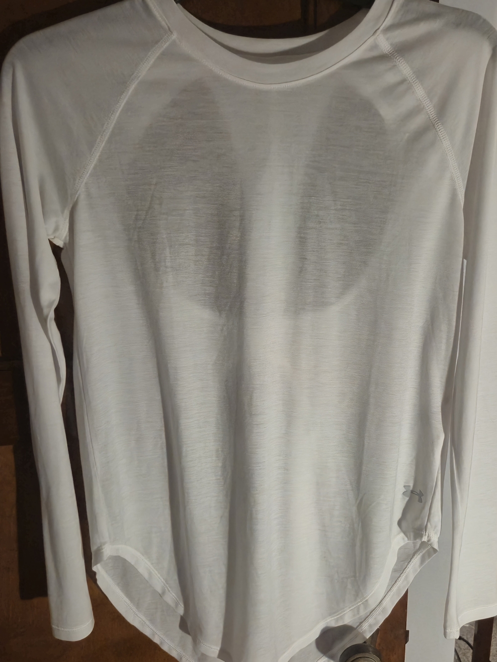 Champion Lightweight White Long-Sleeve Women's Top, Open Back